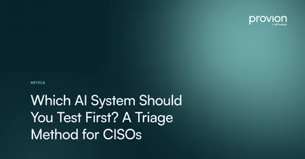 Which AI System Should You Test First? A Triage Method for CISOs